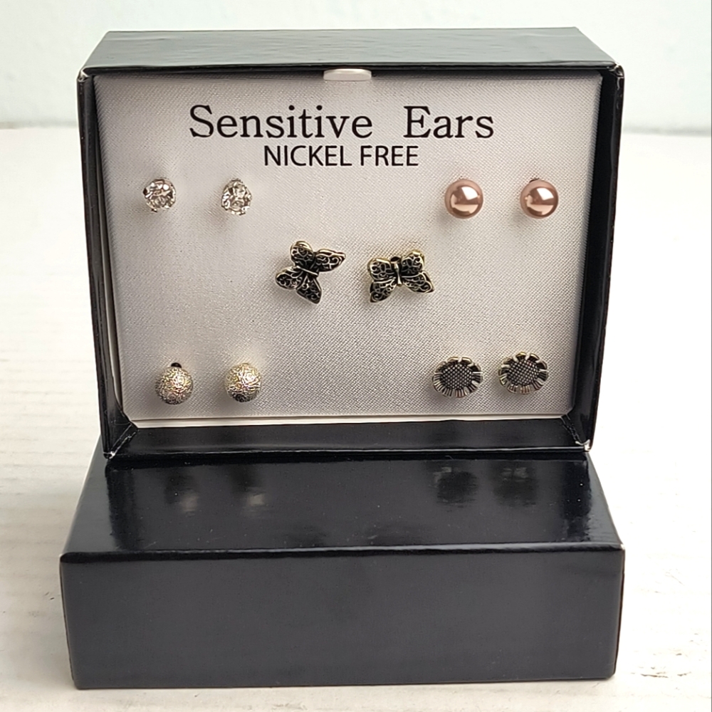 JCPenney Set Of Earrings Stud-Post Nickel Free Elegant Minimalist